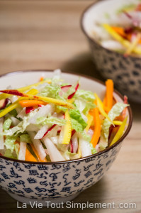 Salade asiatique aux carottes, radis et chou - La recette complète sur www.lavietoutsimplement.com