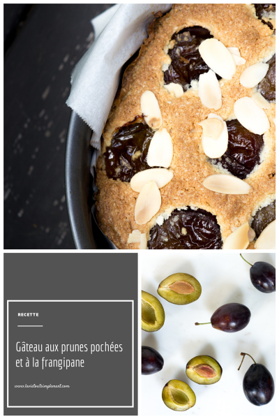 Gâteau aux prunes pochées et à la frangipane - Recette via LaVieToutSimplement
