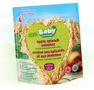 Baby Gourmet - Nouvelle saveur de céréales pour bébés pommes épinards. Produit biologique